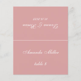 Tarjeta de lugar de boda Dusty Rose - Nombre de in
