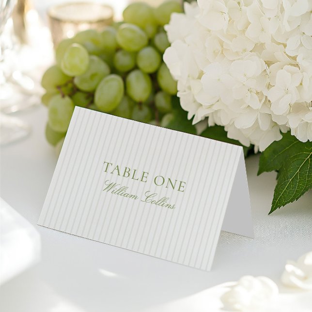 Tarjeta de lugar de boda elegante en verde salvia  (Subido por el creador)