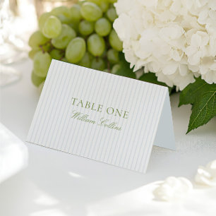 Tarjeta de lugar de boda elegante en verde y azul