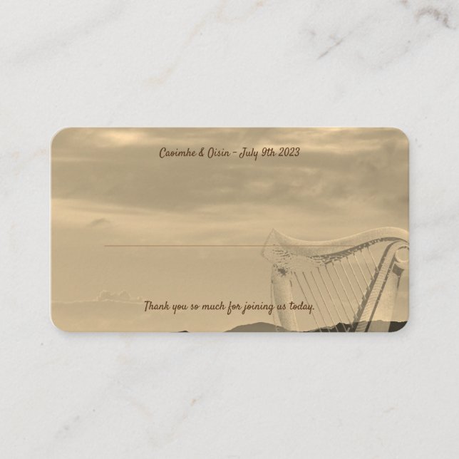 Tarjeta de lugar de Boda escénico de Irlanda con a (Anverso)
