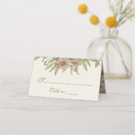 Tarjeta de lugar de Boda floral Ginkgo Watercolor