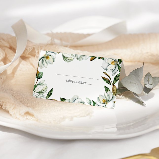 Tarjeta de lugar de Boda floral rusa de magnolia b (Subido por el creador)