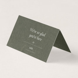 Tarjeta de lugar de boda minimalista elegante verd