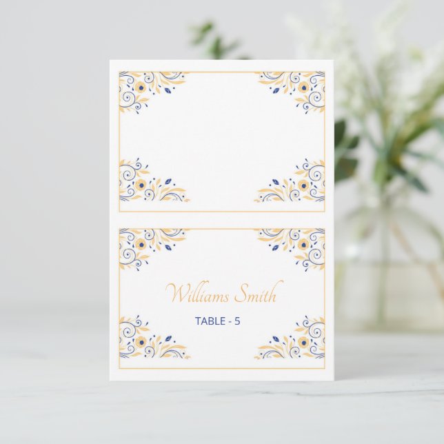 tarjeta de lugar de boda plantilla (Anverso de pie)