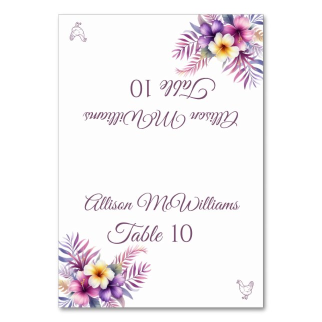 Tarjeta de lugar de boda - Romance en la Isla - Av (Anverso)