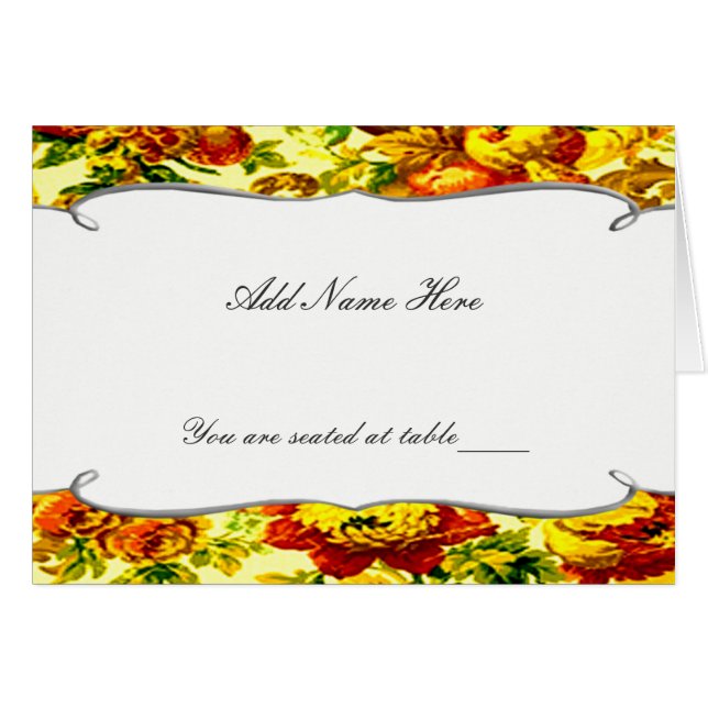 Tarjeta de lugar de Boda Springtime (Anverso (Horizontal))