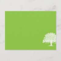 Tarjeta de lugar de boda verde/blanco de árbol de 