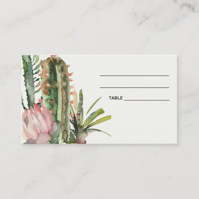 TARJETA DE LUGAR DE CAMPO BODA BOHO PINK FLORAL DE (Anverso)
