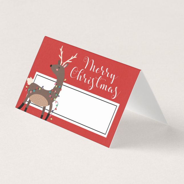 Tarjeta de lugar de cena para navidades | Feliz Na (Anverso)