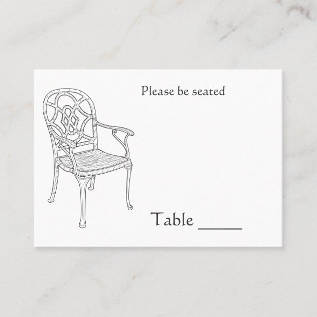 Tarjeta de lugar de colección de sillas (Anverso)