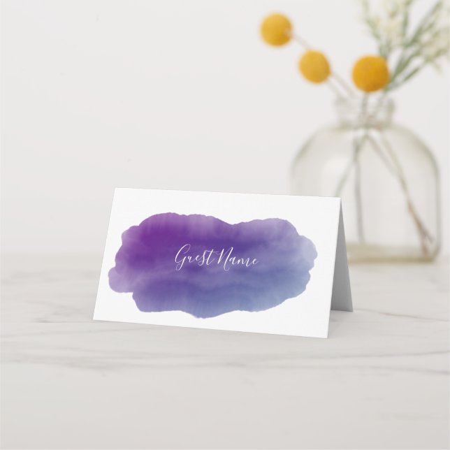 Tarjeta de lugar de color morado suave (Anverso)