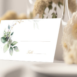 Tarjeta de lugar de color verde acuático caprichos