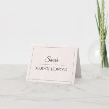 Tarjeta de lugar de Dama de Honor | Boda elegante