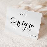 Tarjeta de lugar de elección de comida para Boda d<br><div class="desc">Eleva tu recepción nupcial con nuestras hermosas tarjetas para bodas de personalizable, diseñadas para darle un toque personal a tu día especial. Cuentan con caligrafía negra moderna y un acento cardíaco. Añade los nombres de los huéspedes, la elección de la comida, la fecha del boda o un mensaje especial. Transforme...</div>
