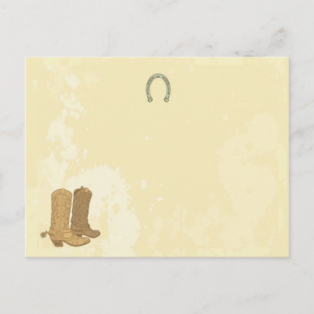 Tarjeta de lugar de escritura para Boda de Cowboy (Anverso)