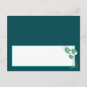 Tarjeta de lugar de escritura para Boda de pavo re