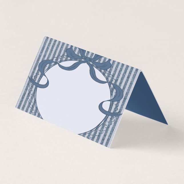 Tarjeta de lugar de fiesta Coquette de mezclilla a (Anverso)