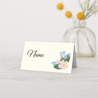 Tarjeta de lugar de flor rosa