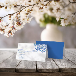 Tarjeta de lugar de floración azul suntuosa