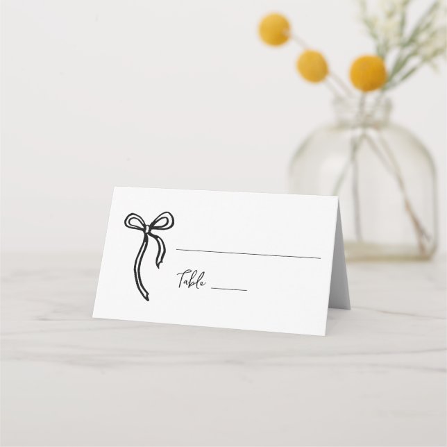 Tarjeta de lugar de flores de boda dibujadas a man (Anverso)