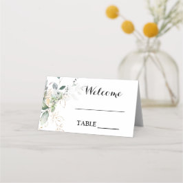 Tarjeta de lugar de Greenery Eucalyptus boda