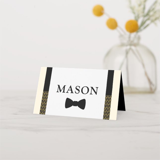 Tarjeta de lugar de hombro pequeño, corbata (Anverso)