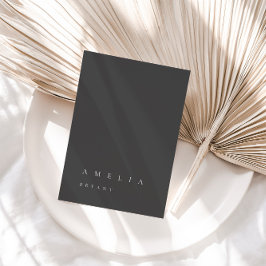 Tarjeta de lugar de invitado de color gris oscuro