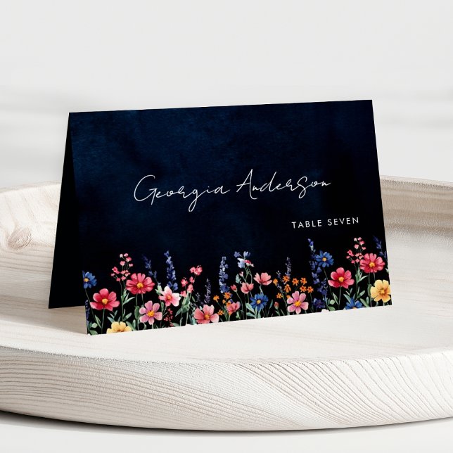 Tarjeta de lugar de invitado Wildflower Rustic (Subido por el creador)