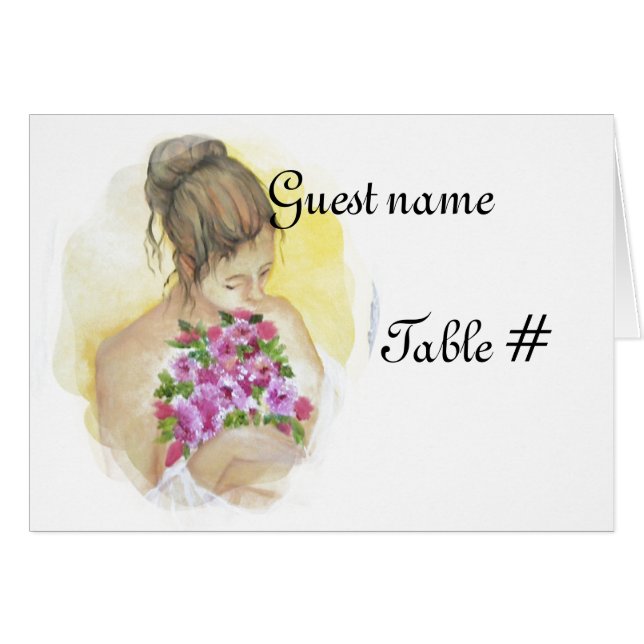 Tarjeta de lugar de la boda de la novia (Anverso (Horizontal))