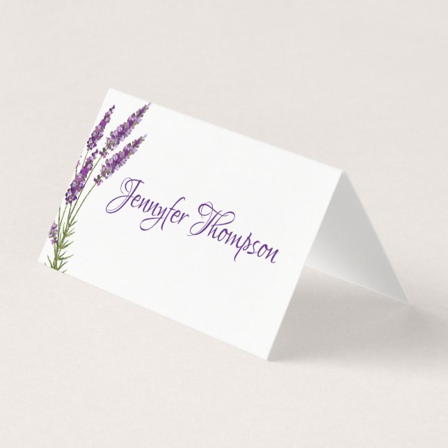 Tarjeta de lugar de lavanda violeta de Provenza (Anverso)