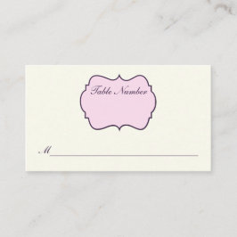 Tarjeta de lugar de marfil, morado, damasco rosado