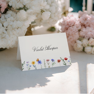 Tarjeta de lugar de mesa con monograma de boda de 