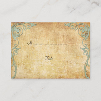 Tarjeta de lugar de mesa de barrido de papel de co