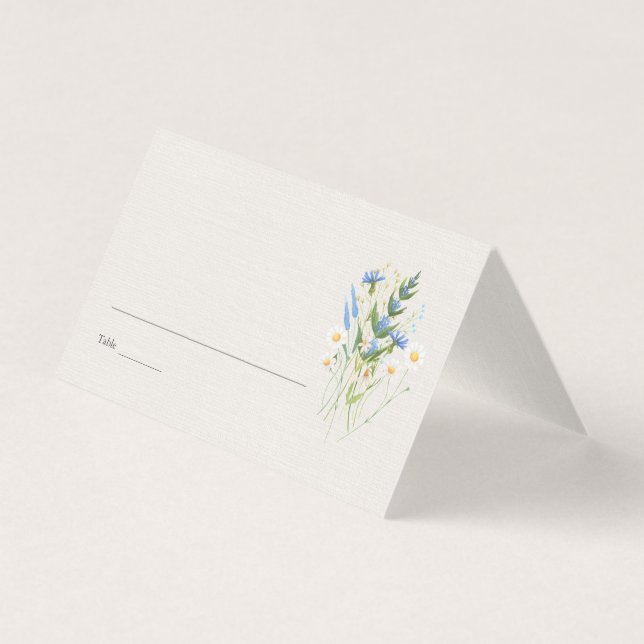 Tarjeta de lugar de mesa de boda botánica de marga (Anverso)