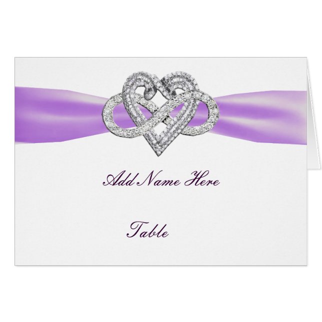 Tarjeta de lugar de mesa de Boda cardíaco con infi (Anverso (Horizontal))