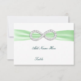 Tarjeta de lugar de mesa de boda de diamante verde