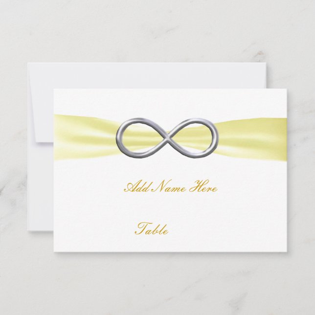 Tarjeta de lugar de mesa de boda de infinito amari (Anverso)