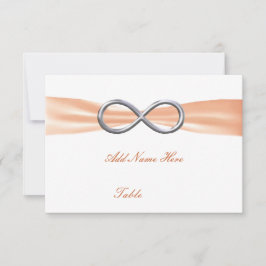 Tarjeta de lugar de mesa de boda de infinito naran