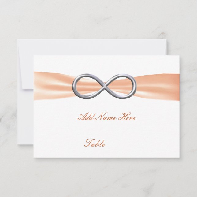 Tarjeta de lugar de mesa de boda de infinito naran (Anverso)
