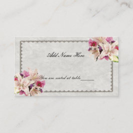 Tarjeta de lugar de mesa de Boda de mármol floral