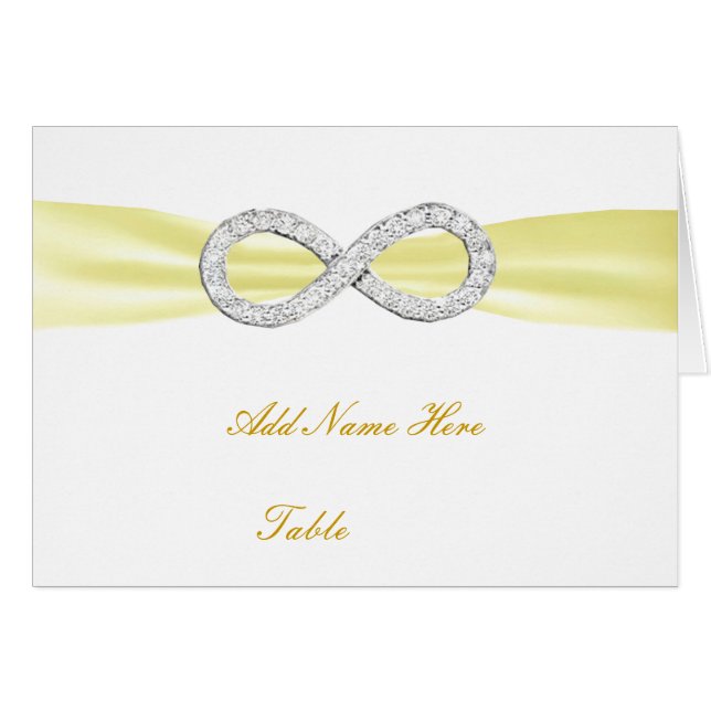 Tarjeta de lugar de mesa de Boda infinito de diama (Anverso (Horizontal))