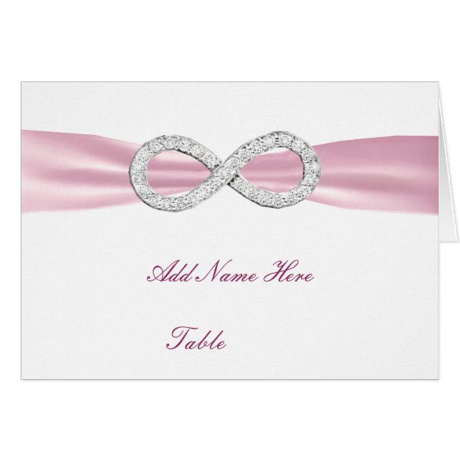 Tarjeta de lugar de mesa de Boda infinito de diama (Anverso (Horizontal))