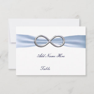 Tarjeta de lugar de mesa de boda Infinity Azul