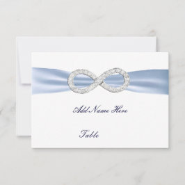 Tarjeta de lugar de mesa de boda Infinity Blue Dia