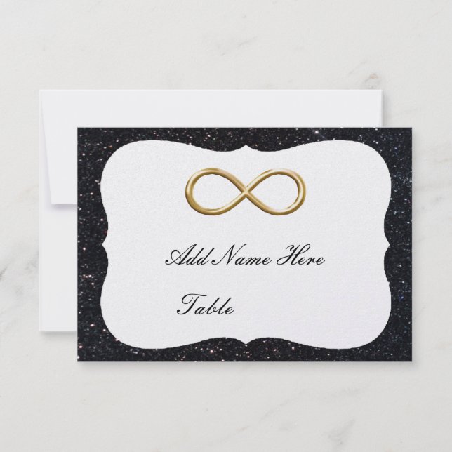 Tarjeta de lugar de mesa de infinito de oro de bri (Anverso)