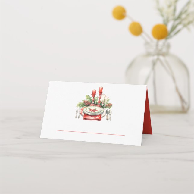 Tarjeta de lugar de mesa de vacaciones (Anverso)