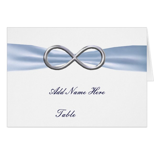 Tarjeta de lugar de mesa del Boda de infinito azul (Anverso (Horizontal))