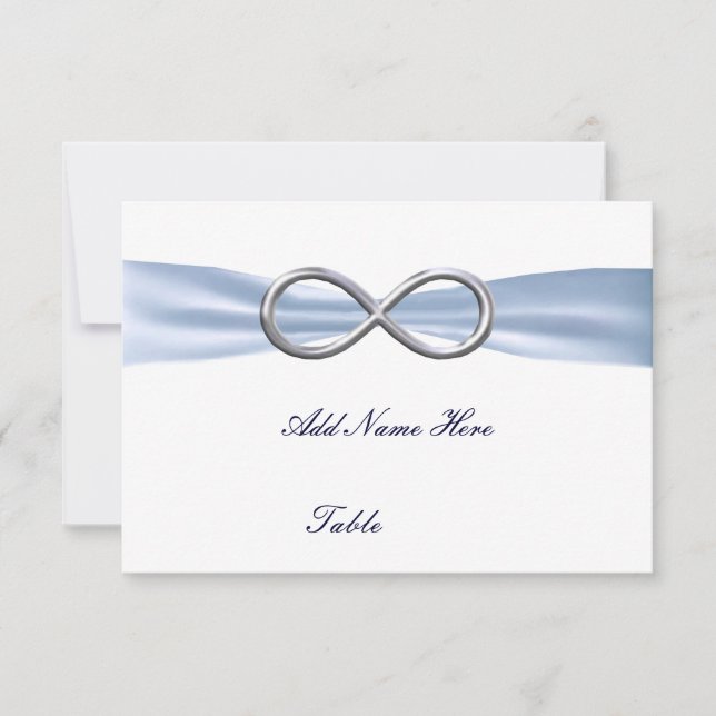 Tarjeta de lugar de mesa del Boda de infinito azul (Anverso)