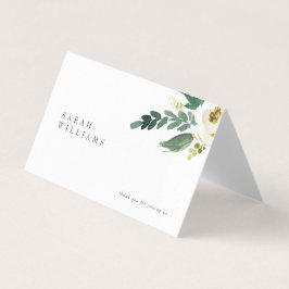 Tarjeta de lugar de mesa del Boda floral blanco