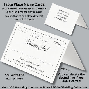 Tarjeta de lugar de mesa - Escribir nombre - con m